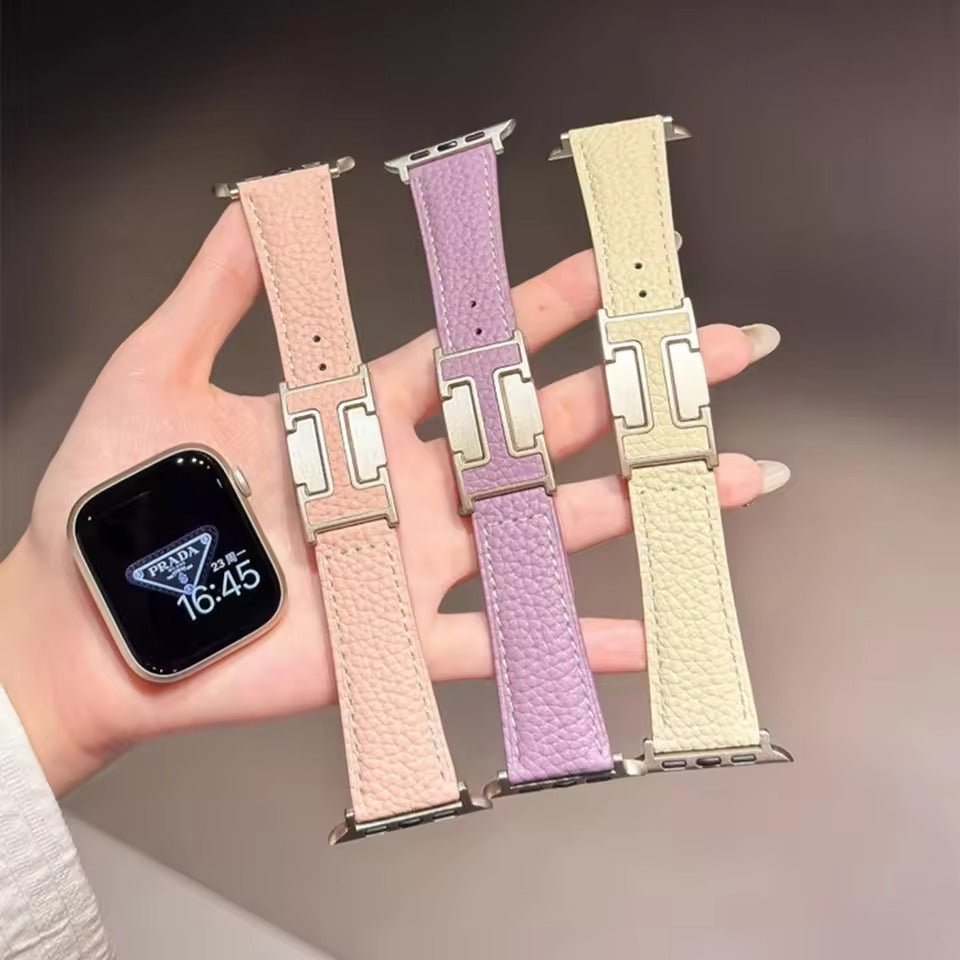 Magnetic Strap for Apple Watch Ultra Leather Soft Luxury Bracelet